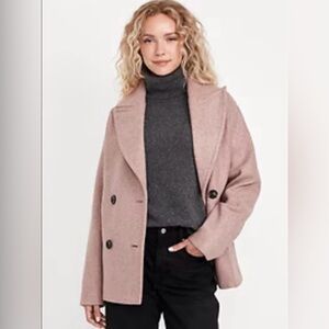 Women's Pink Double-Breasted Coat